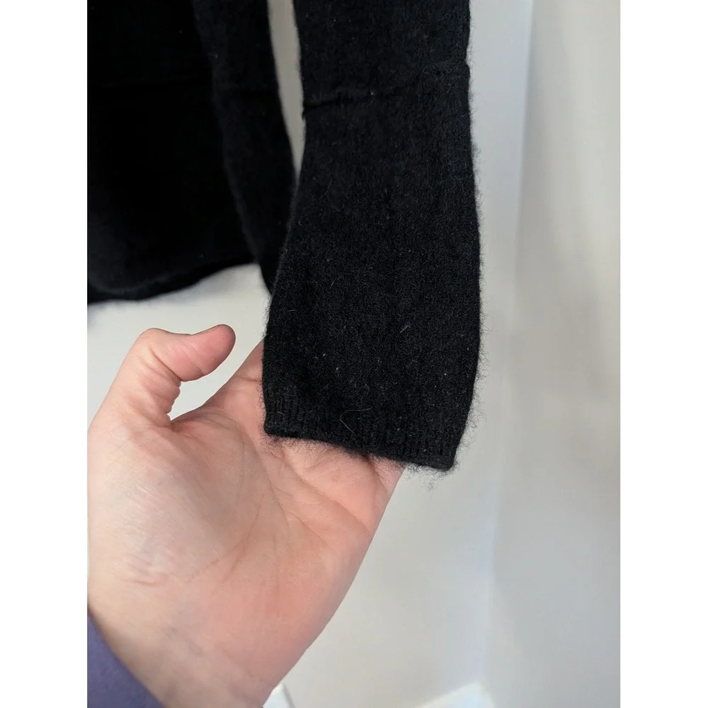 Vince Black 100%‎ Cashmere V-Neck Raglan Sweater Side Slit XS